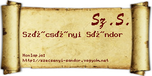 Szécsényi Sándor névjegykártya