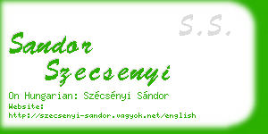 sandor szecsenyi business card