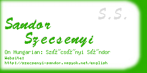 sandor szecsenyi business card